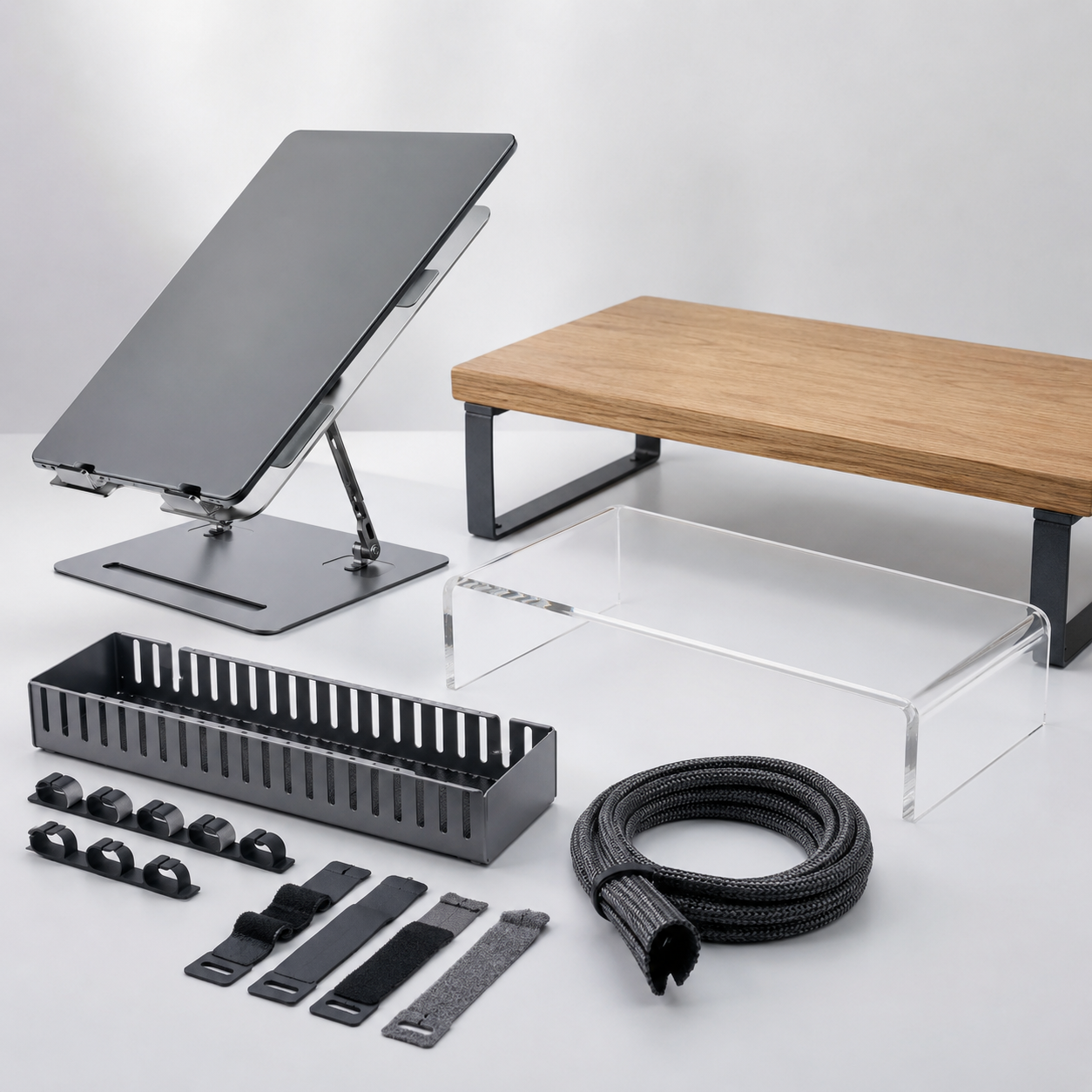 Creator Desk Setup — Two-tier desk for content creators.